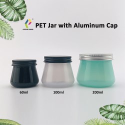 PET Jar with aluminum cap for skincare products